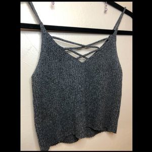 American Eagle Outfitters Ribbed Cotton Crop Tank